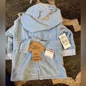 baby blue bear bathrobe 0-9 months